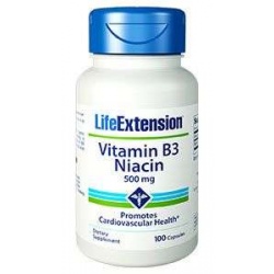 Vitamin B3 Niacin 500mg 100 caps., LifeExtension – dietary supplement