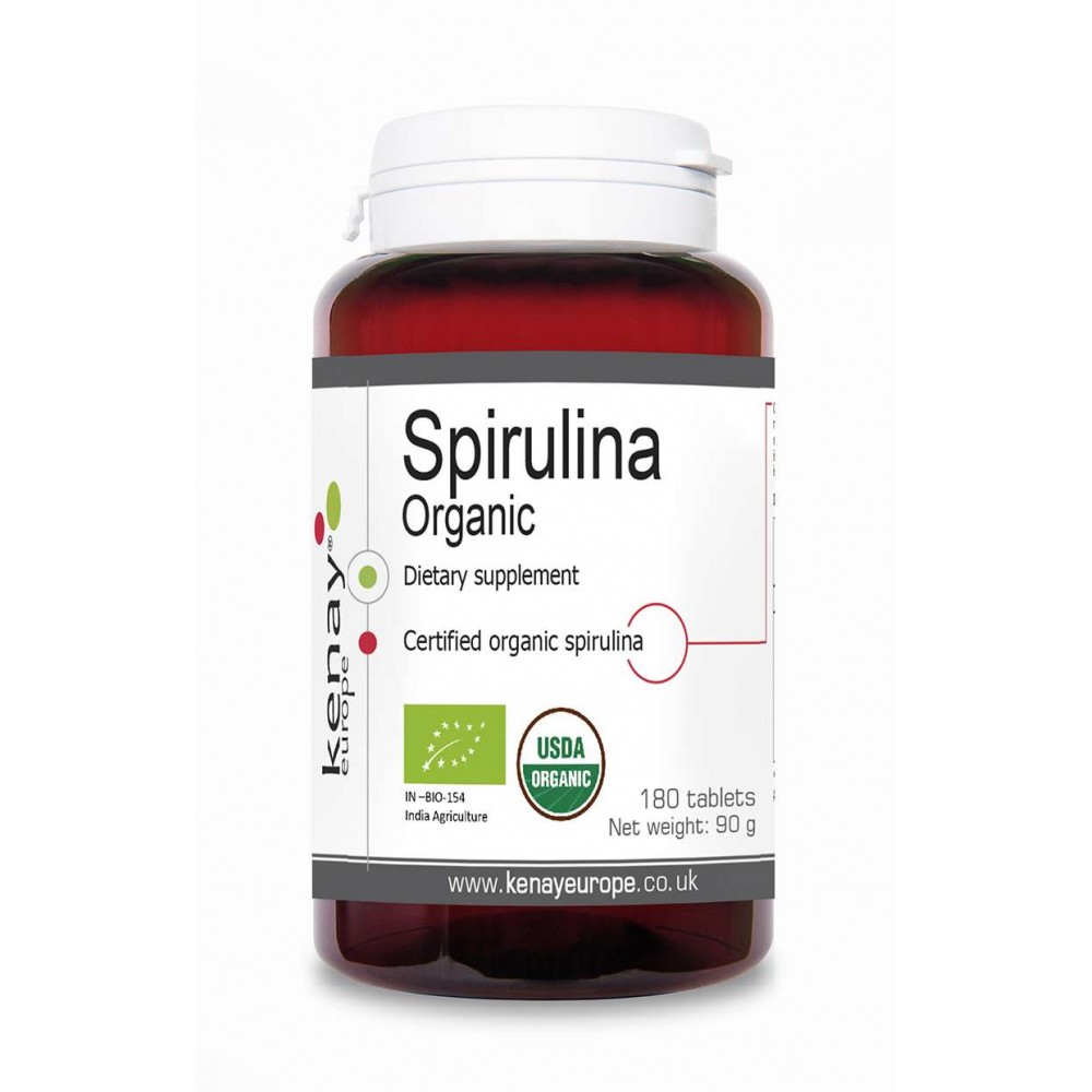 Organic Spirulina, 180 tablets| dietary supplement | Kenay Europe