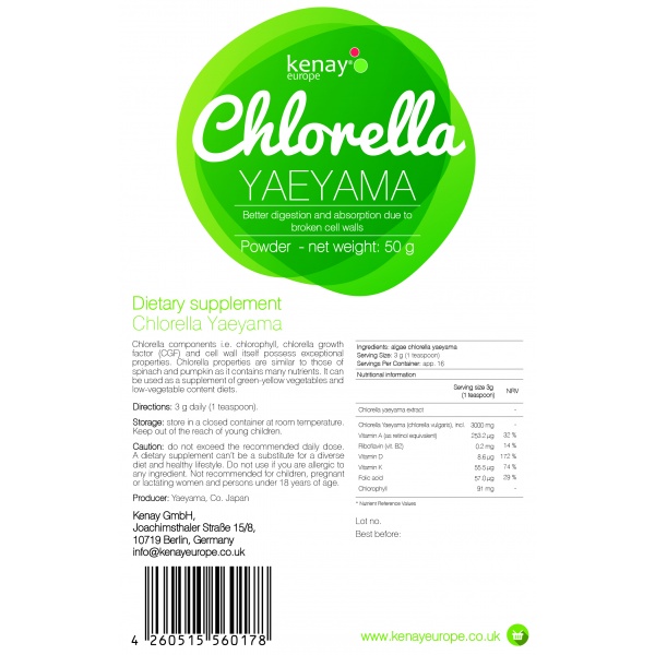 Chlorella Yaeyama powder, 50g – dietary supplement