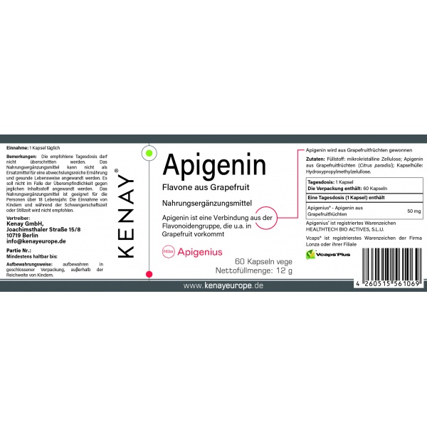 Apigenin Flavonoid from grapefruit, 60 capsules – dietary supplement