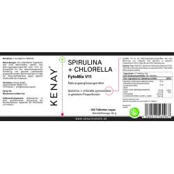 SPIRULINA + CHLORELLA FytoMix V11 360 Tabletten vegan  Nahrungsergänzungsmittel KENAY®