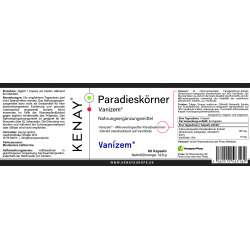 Paradieskörner Vanizem® 60 Kapseln | Nahrungsergänzungsmittel | KENAY®